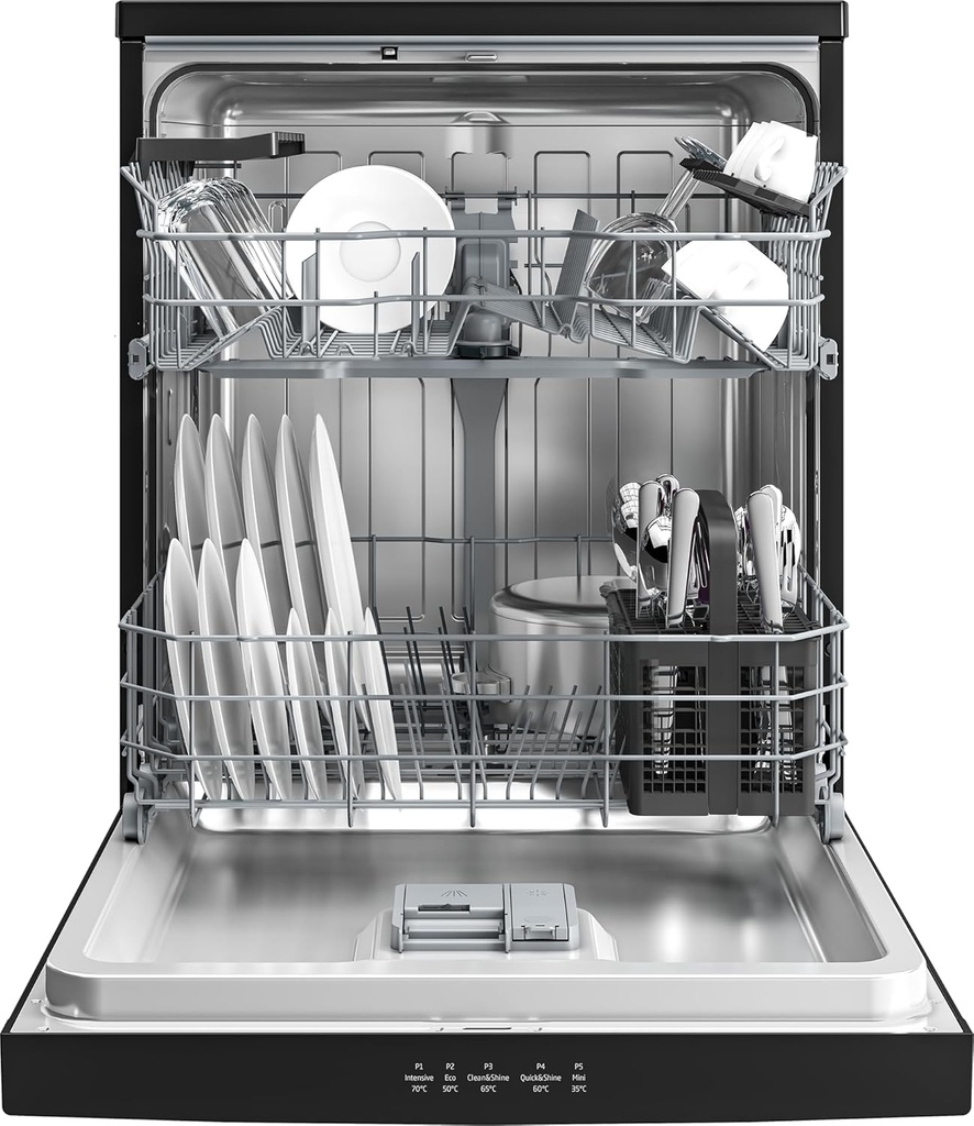 بيكو غسالة صحون قائمة بذاتها - حجم كامل، 14 اعداد، ستانلس ستيل، اسود (BDFN15421B)