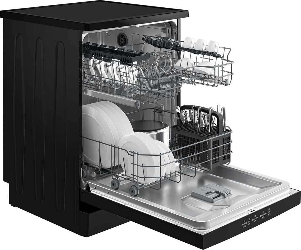 بيكو غسالة صحون قائمة بذاتها - حجم كامل، 14 اعداد، ستانلس ستيل، اسود (BDFN15421B)