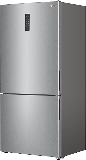 ثلاجة ال جي بسعة 588 لترًا وعرض 84 سم مع محرك مزود بمحول ذكي بلون رمادي لامع