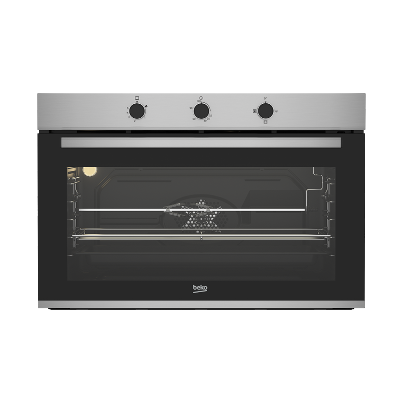 Beko Built-in Gas Oven, 96 Liters, 90cm, Silver and Black - BBWHT12104XS