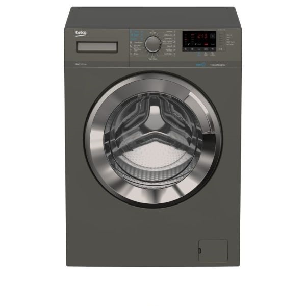 BEKO WASHING MACHINE FULL AUTOMATIC DIGITAL 8 KG 1200 RPM STEAM CHOROME DOOR BLACK WTV-8612-XBCI