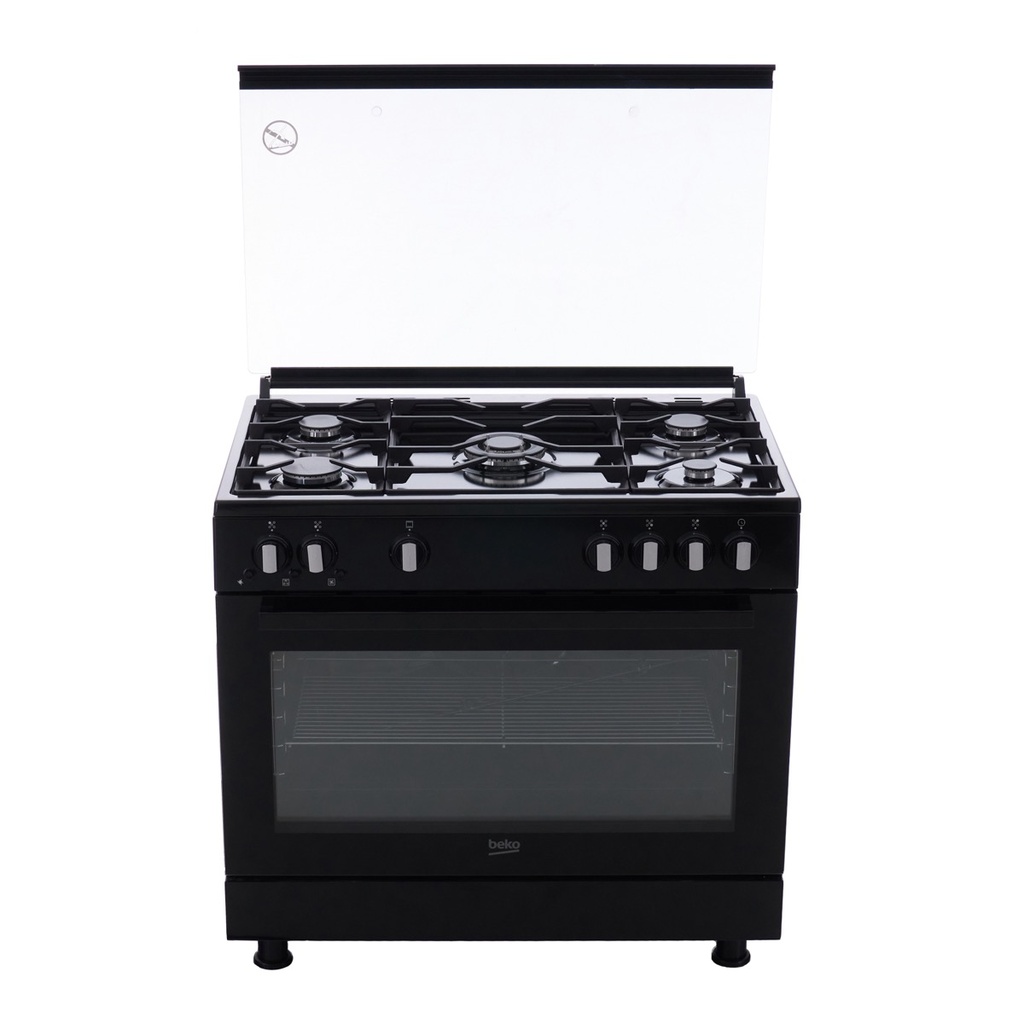 Beko Gas Cooker, 5 Burners, Black - GGR 15115 DX NB