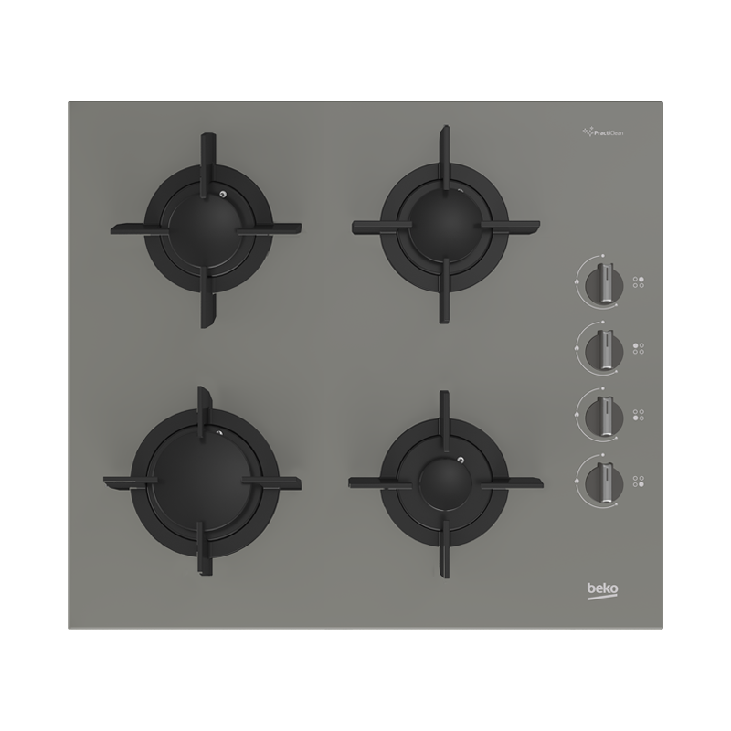 Beko Built-in Gas Hob, 4 Burners, 60 cm, BOCD T 6010 EGE - Grey