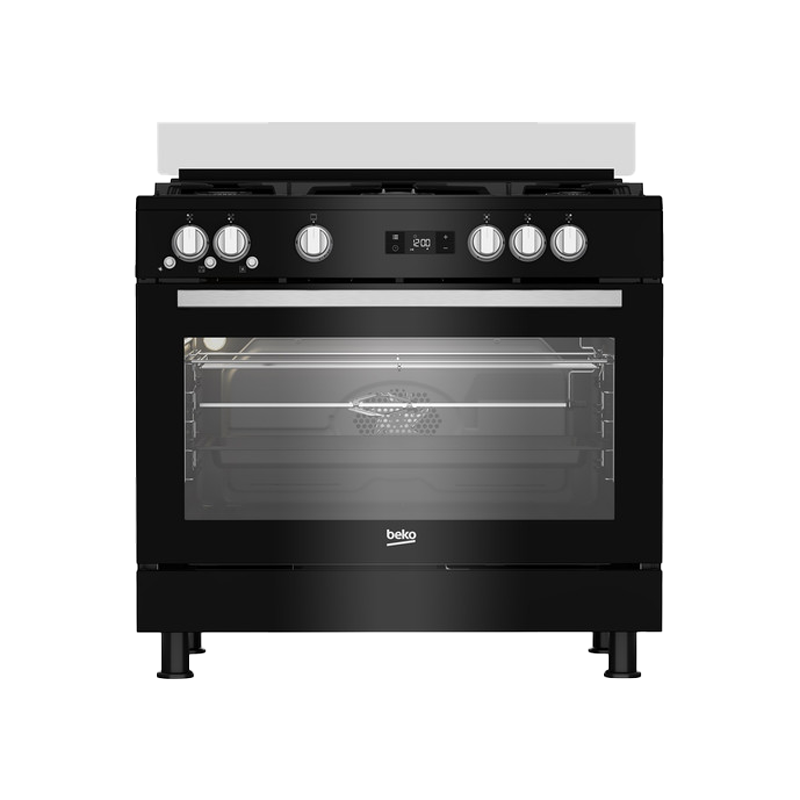 Beko Gas Cooker, 5 Burners, Black and Silver - GGR 15325 FX NBE