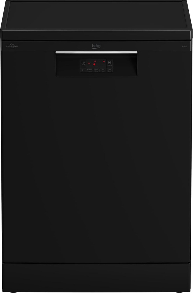 BEKO Freestanding Dishwasher - Full-size, 14 Place Settings, Stainless Steel, Black (BDFN15421B)