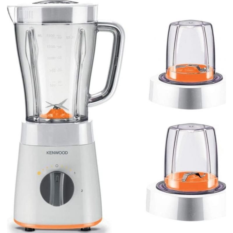 Kenwood Blender with 2 Mills, 500 Watt, 1.5 Liter, White - BLP15.360WH