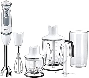Braun MQ 5245 WH - MultiQuick 5 Vario Hand Blender With Attachments - 1000 Watt - White