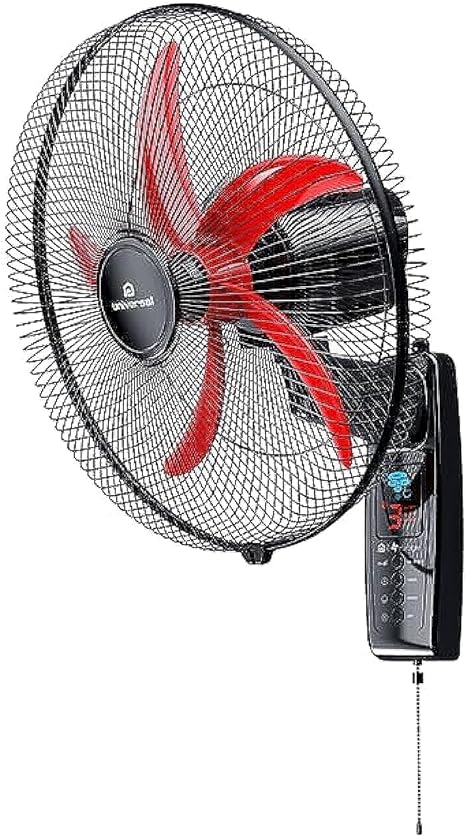 Universal Wall fan 18 inch Digital With Remote Control 5 Blades - Multicolour