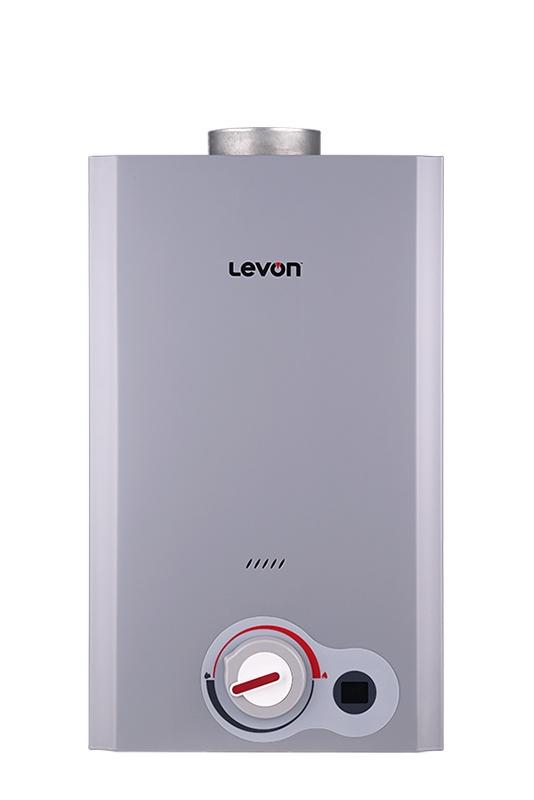 Levon Gas Water Heater, 10 Liters, Silver