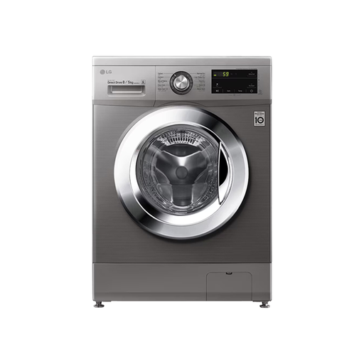 [F4J3TMG5P] LG fully automatic washing machine, 8 kg, with 5 kg dryer, platinum silver color, model F4J3TMG5P 
