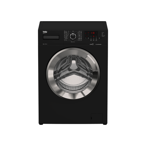 [WTV 8612 XBCI] Beko washer 8 kg 1200 rpm -digital screen- black -xl chrome door -(xpress) inv.-steem