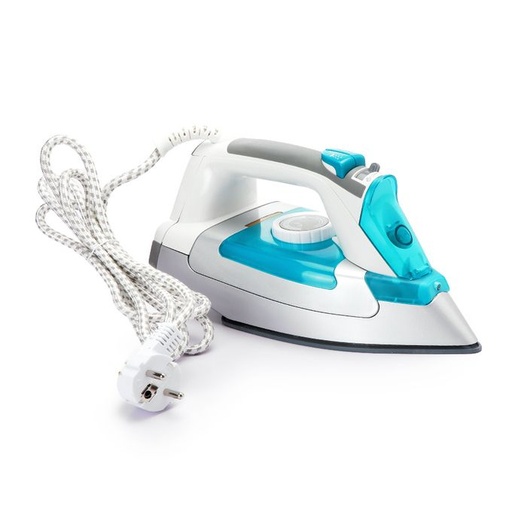 [NewMT-C26] Media Tech Steam Iron, 2200 Watt, White \ Blue - MTC26