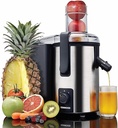 Kenwood Juicer 700W Stainless Steel Juice Extractor with 75mm Wide Feed Tube, 2 Speed, Transparent Juice Jug, Pulp Container, Anti Drip for Home, Office, Restaurant &Cafeteria JEM50.000BS Silver/Black