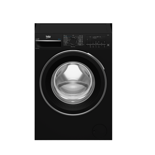[B3WFU50940BCI] Beko Automatic Front Loading Washing Machine, 9 Kg, Inverter Motor, Black - B3WFU50940BCI