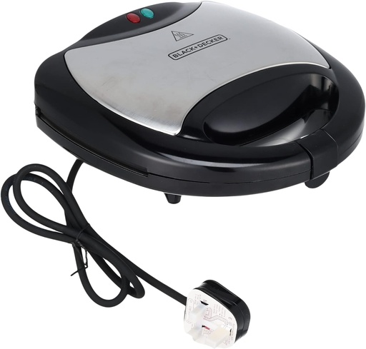 [TS-2090-B5] Black + Decker 3 in 1 Sandwich Maker, 6 Slices, 750 Watt, Black- TS2090-B5