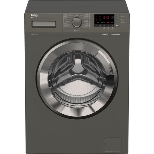 [WTV7512XMCI2] Beko Front Load Inverter Washing Machine, 7 Kg, Grey - WTV 7512 XMCI2