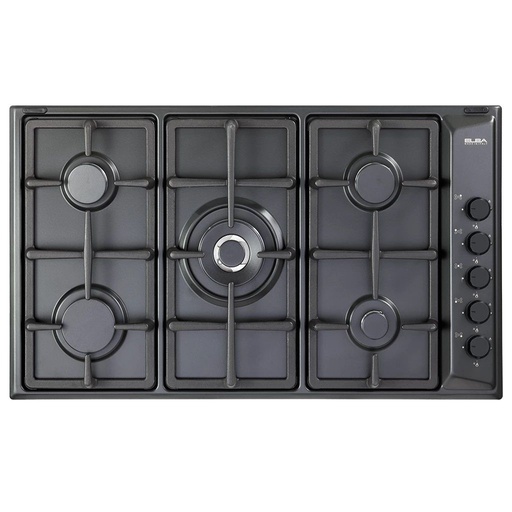 [EN95-545 L] Elba Built-in Gas Hob, 5 Burners, 90CM, Enameled steel, Black - EN95-545 ANT